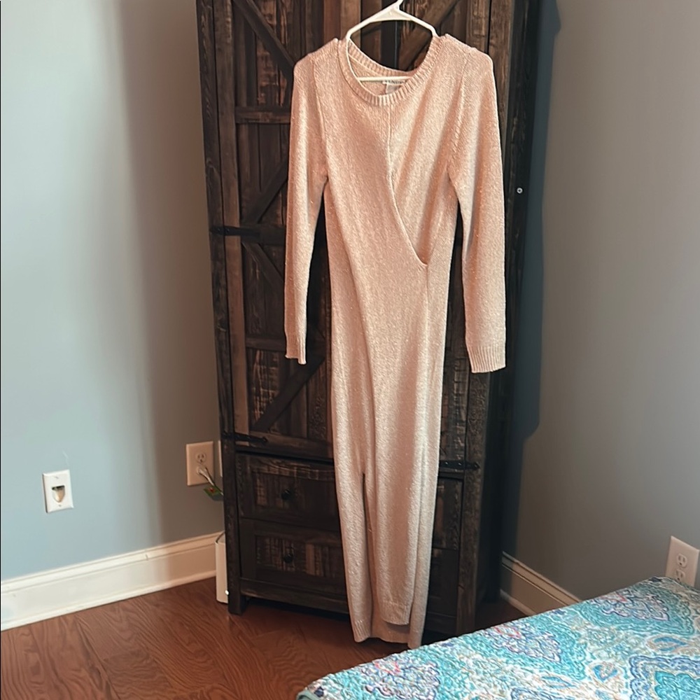Elegant Cream Long Sleeve Dress